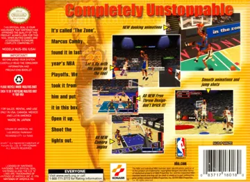 NBA in the Zone 2000 (USA) box cover back